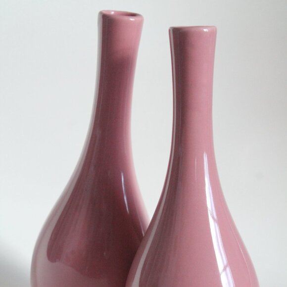 [MILLARD LISTER] Matching Pink Classically Shaped Vases (Canada/Japan) - Picture 6 of 12